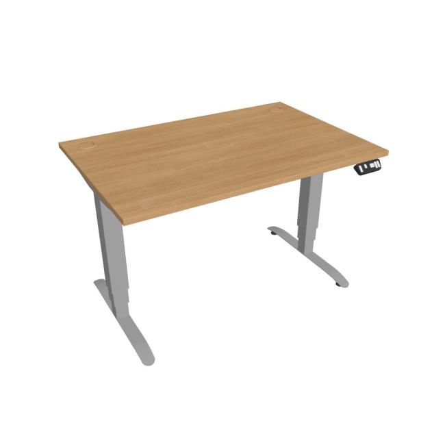 Desk Motion, PO, 3S, 120x61 - 128x80 cm, Eiche/Grau