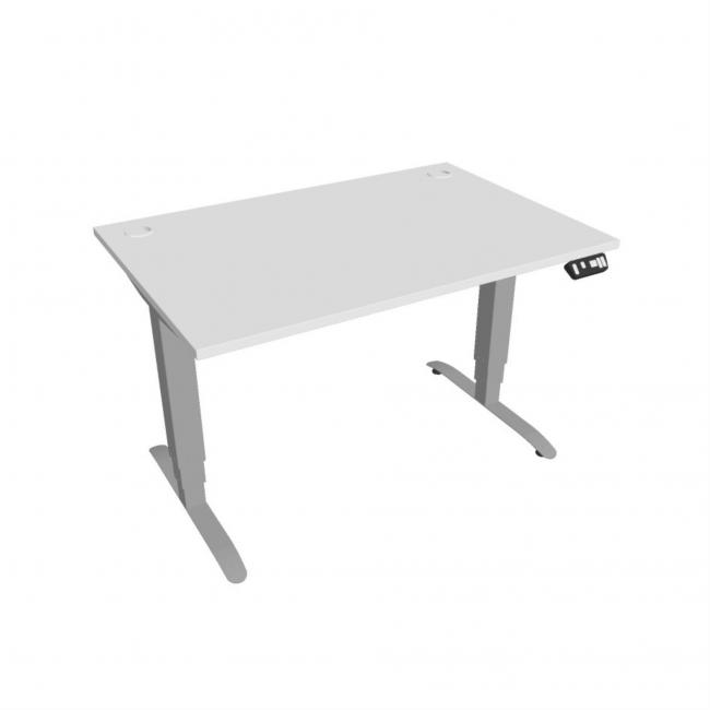 Desk Motion, PO, 3S, 120x61 - 128x80 cm, weiß/grau