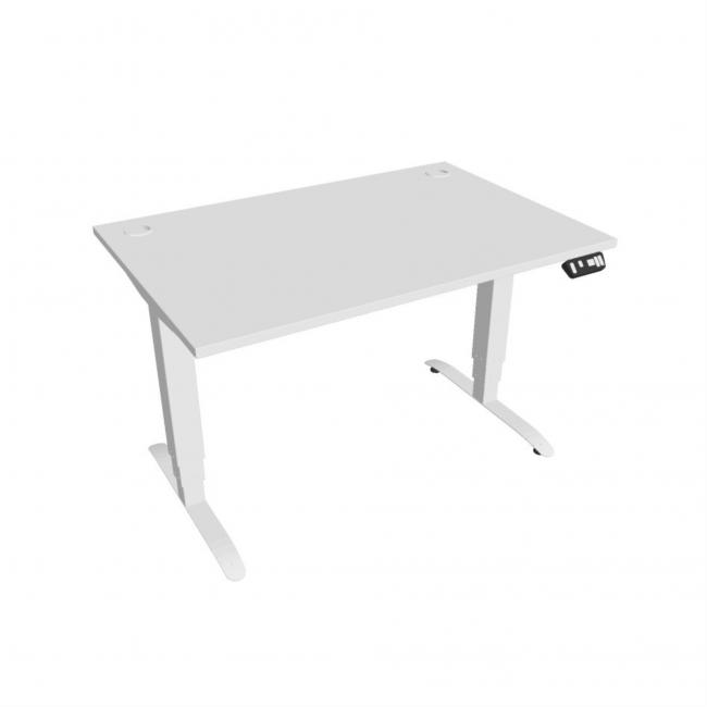 Desk Motion, PO, 3S, 120x61 - 128x80 cm, weiß/weiß