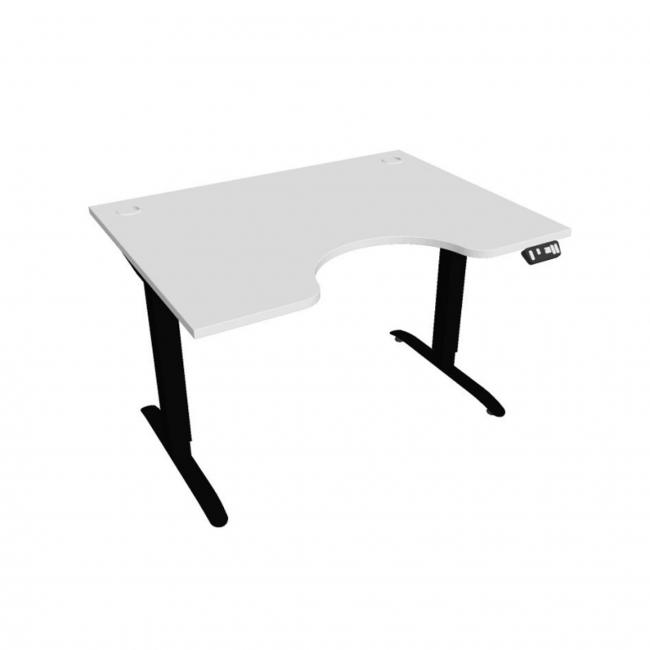 [ON123191] Motion Ergo Schreibtisch, PO, 2S, 120x70,5-120,5x90 cm, weiß/schwarz