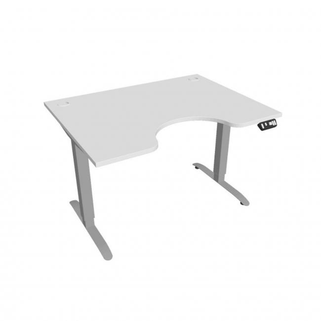 [ON123192] Motion Ergo Schreibtisch, PO, 2S, 120x70,5-120,5x90 cm, weiß/grau