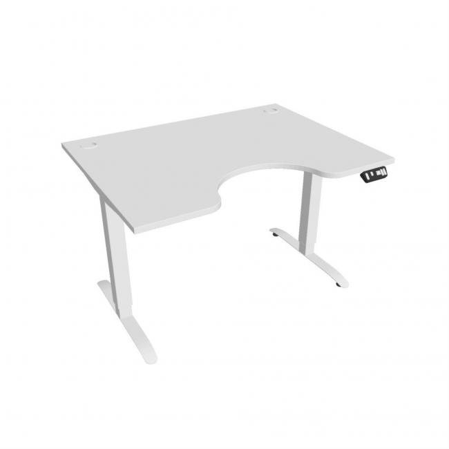 Motion Ergo Schreibtisch, PO, 2S, 120x70,5-120,5x90 cm, weiß/weiß