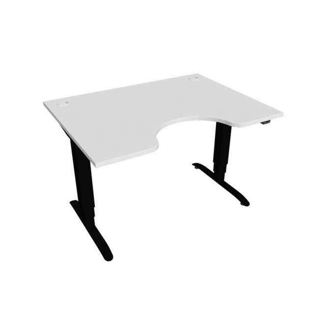 Motion Ergo Schreibtisch, ZO, 3S, 120x61-128x90 cm, weiß/schwarz
