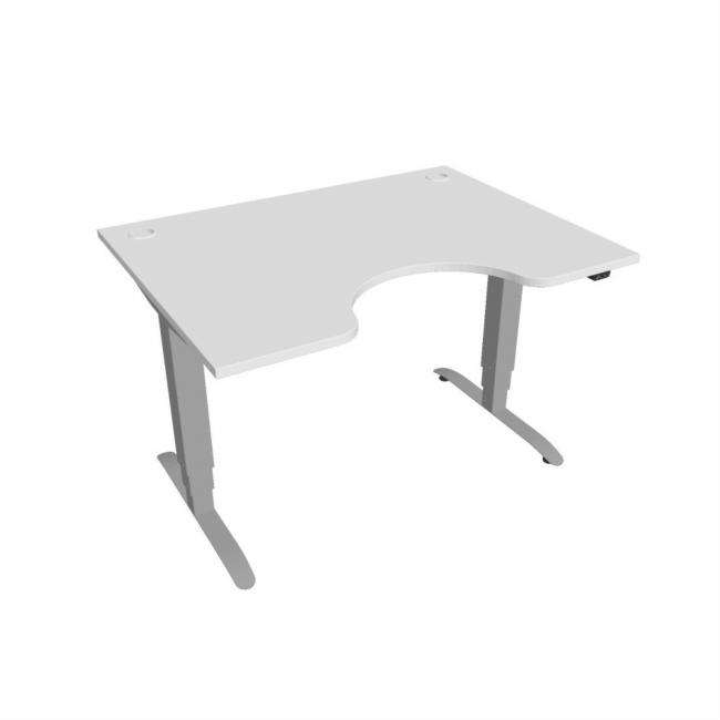 Motion Ergo Schreibtisch, ZO, 3S, 120x61-128x90 cm, weiß/grau