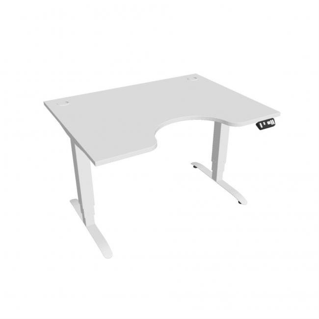 [ON124193] Motion Ergo Schreibtisch, PO, 3S, 120x61-128x90 cm, weiß/weiß