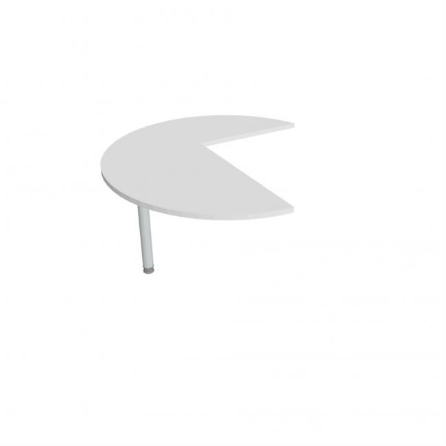 [ON125599] Flex Beistelltisch, links, 120 x 75,5 x (80 x 60) cm, weiß/metall