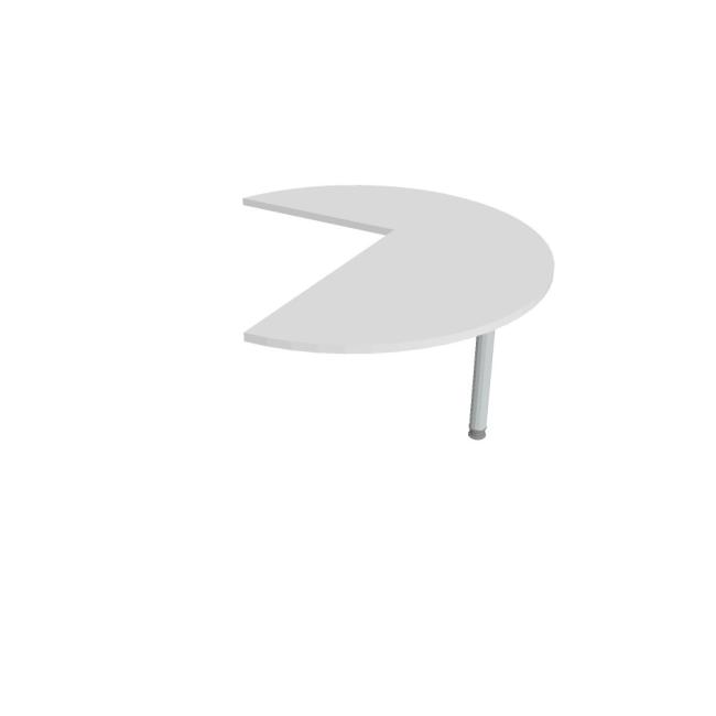 [ON125699] Flex Beistelltisch, rechts, 120 x 75,5 x (60 x 80) cm, weiß/metall