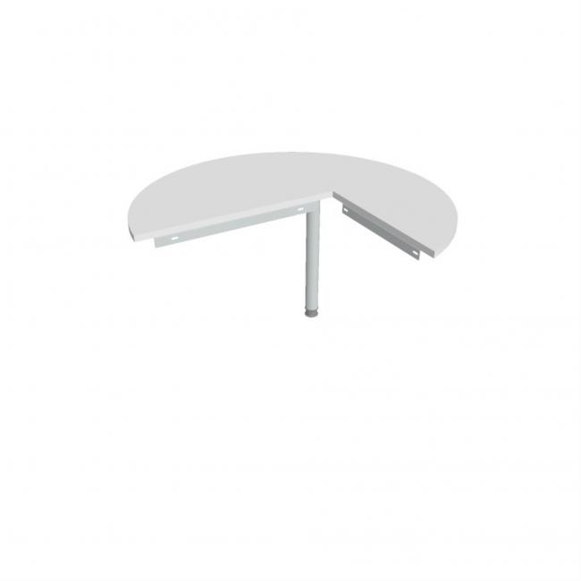 Beistelltisch für das Tor, links, 120 x 75,5 cm, weiß/metall