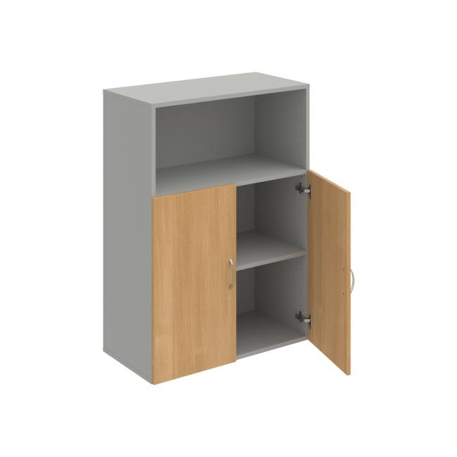 [ON138248] Drive-Regalschrank, 80x111x42 cm, Eiche/Grau
