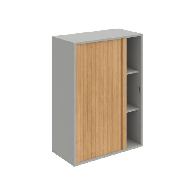 Drive-Regalschrank, 80 x 111 x 40 cm, Eiche/Grau, abschließbar