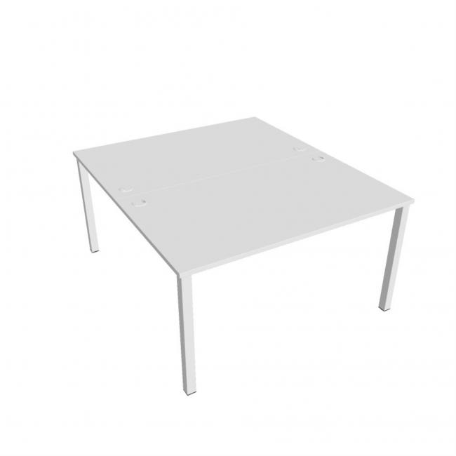 [ON140293] Schreibtisch Uni, Doppeltisch, 140 x 75,5 x 160 cm, weiß/weiß