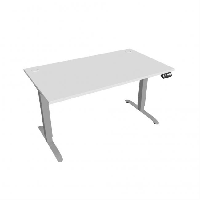 Desk Motion, PO, 2S, 140x70,5-120,5x80 cm, weiß/grau