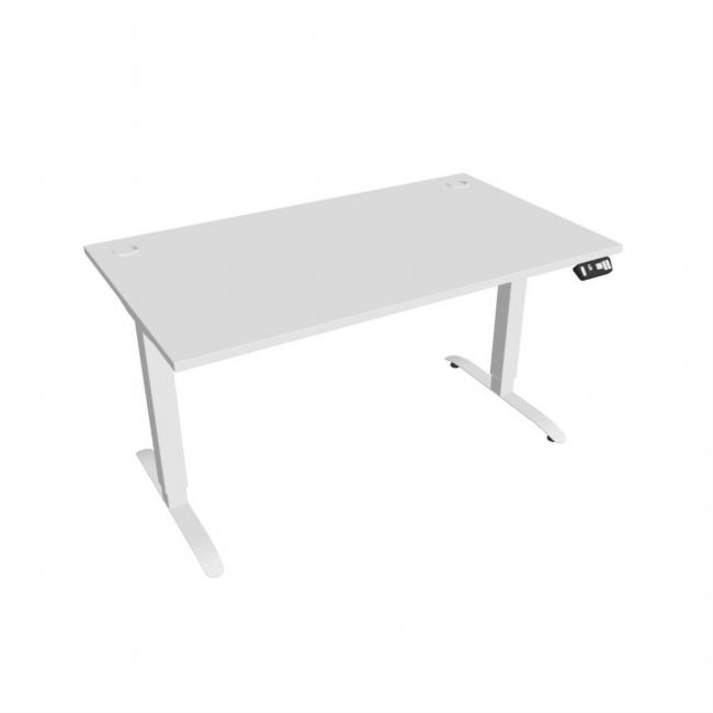 [ON140693] Desk Motion, PO, 2S, 140x70,5-120,5x80 cm, weiß/weiß