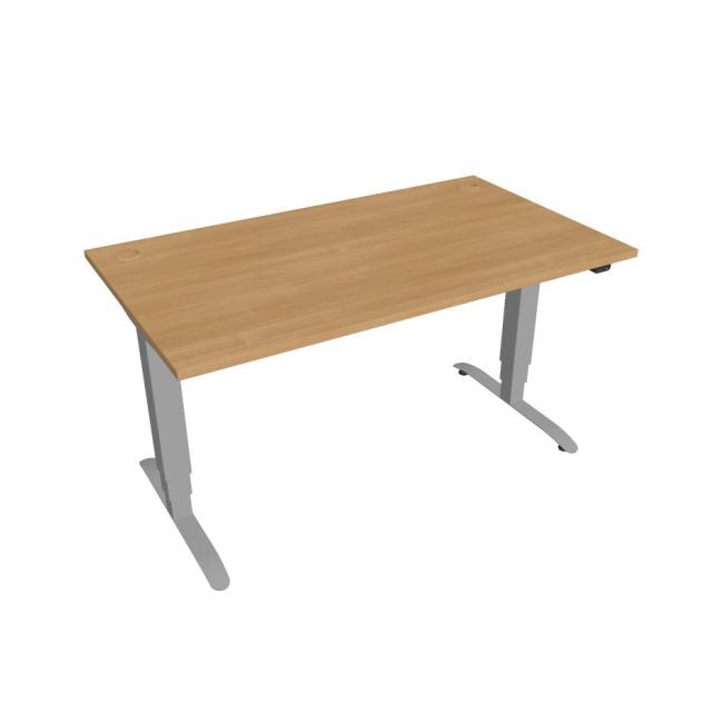 [ON140742] Schreibtisch Motion, ZO, 3S, 140x61 - 128x80 cm, Eiche/Grau