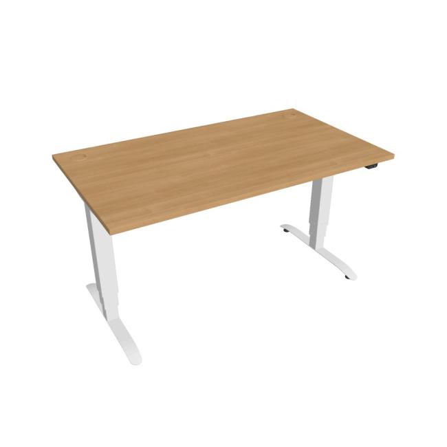 [ON140743] Schreibtisch Motion, ZO, 3S, 140x61 - 128x80 cm, Eiche/Weiß