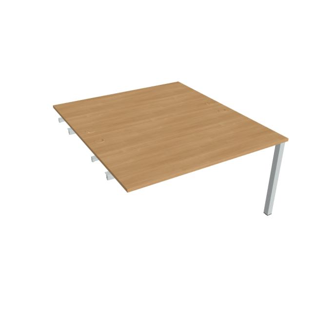 [ON141243] Uni-Schreibtisch für Längsverkettung, 140 x 75,5 x 160 cm, Eiche/Weiß