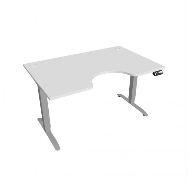 [ON143392] Motion Ergo Schreibtisch, PO, 2S, 140x70,5-120,5x90 cm, weiß/grau