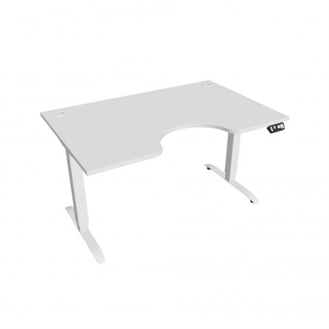 [ON143393] Motion Ergo Schreibtisch, PO, 2S, 140x70,5-120,5x90 cm, weiß/weiß