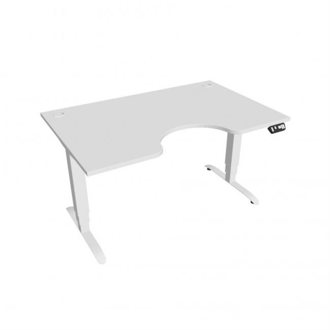 [ON144393] Motion Ergo Schreibtisch, PO, 3S, 140x61-128x90 cm, weiß/weiß