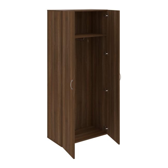 Kleiderschrank Drive mit Regalböden, 80 x 185 x 42 cm, Nussbaum/Nussbaum