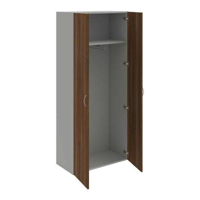 Kleiderschrank Drive mit Regalböden, 80x185x42 cm, Walnuss/Grau