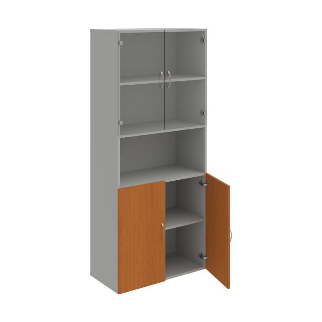 Drive-Regaleinheit, 80x185x42 cm, Kirsche/Grau