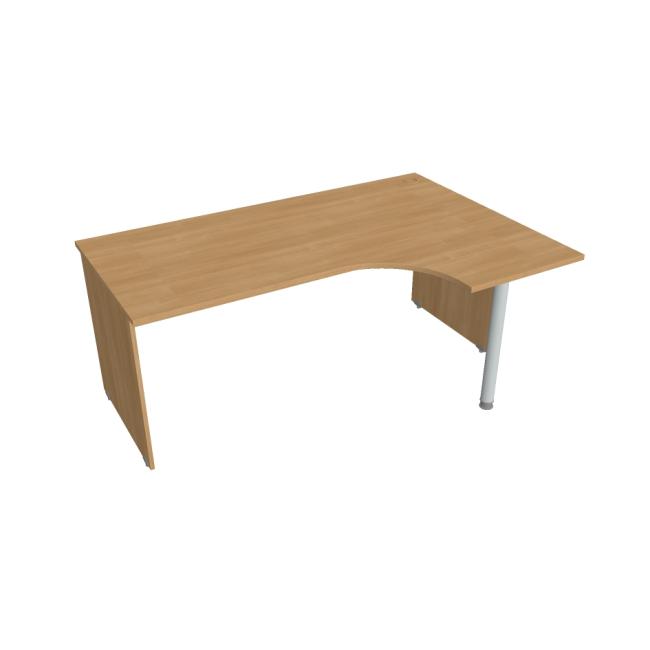 Gate-Schreibtisch, ergonomisch, links, 160x75,5x120 cm, Eiche/Eiche