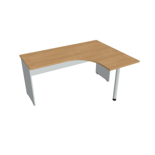 [ON160348] Gate-Schreibtisch, ergonomisch, links, 160x75,5x120 cm, Eiche/Grau
