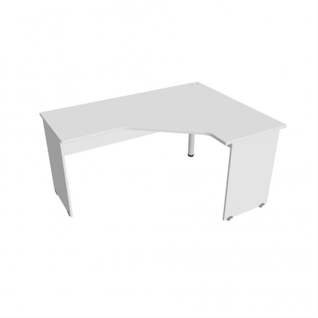 [ON160599] Schreibtischgitter, ergonomisch, links, 160 x 75,5 x 120 cm, weiß/weiß
