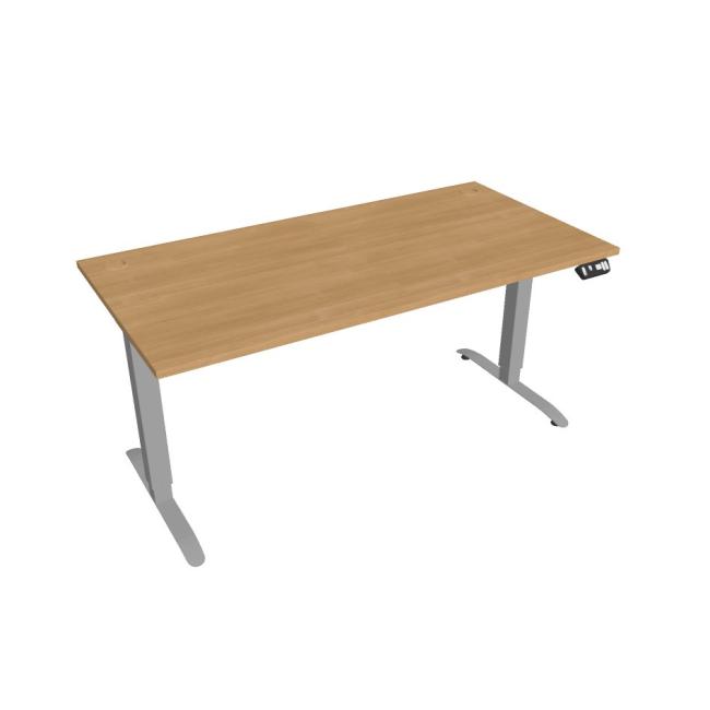 [ON160642] Schreibtisch Motion, PO, 2S, 160x70,5-120,5x80 cm, Eiche/Grau