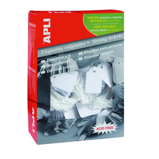 Identifikationsetikett mit schwarzem 18x29mm APLI 1000 Stück