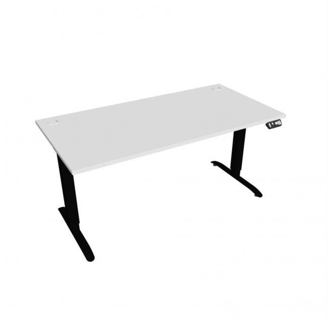 [ON160691] Desk Motion, PO, 2S, 160x70,5-120,5x80 cm, weiß/schwarz