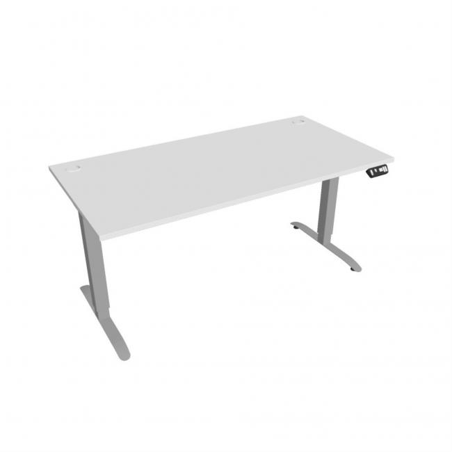 Desk Motion, PO, 2S, 160x70,5-120,5x80 cm, weiß/grau