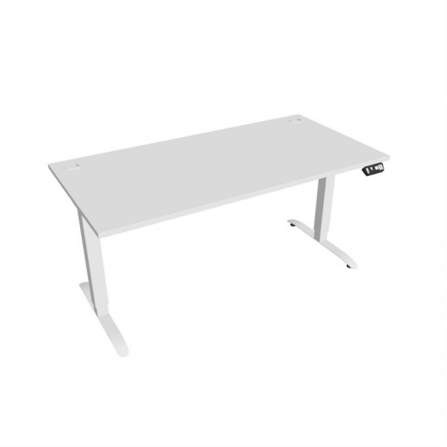 Desk Motion, PO, 2S, 160x70,5-120,5x80 cm, weiß/weiß