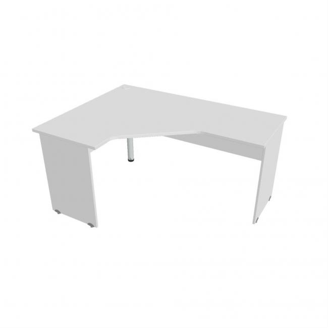 [ON160699] Gate-Schreibtisch, ergonomisch, rechts, 160 x 75,5 x 120 cm, weiß/weiß