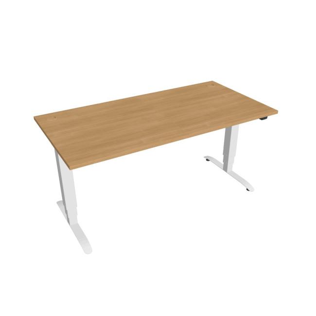 [ON160743] Schreibtisch Motion, ZO, 3S, 160x61 - 128x80 cm, Eiche/Weiß