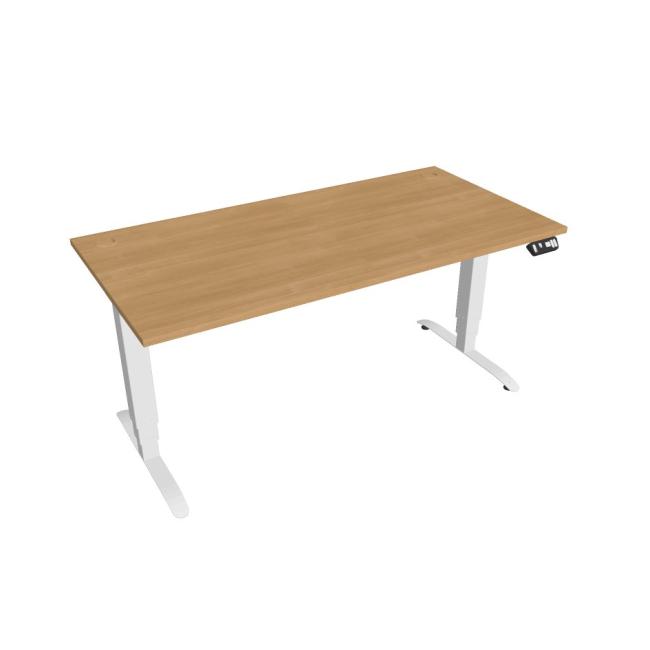 [ON160843] Desk Motion, PO, 3S, 160x61-128x80 cm, Eiche/Weiß
