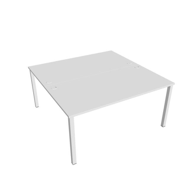 [ON160993] Schreibtisch Uni, Doppeltisch, 160 x 75,5 x 160 cm, weiß/weiß