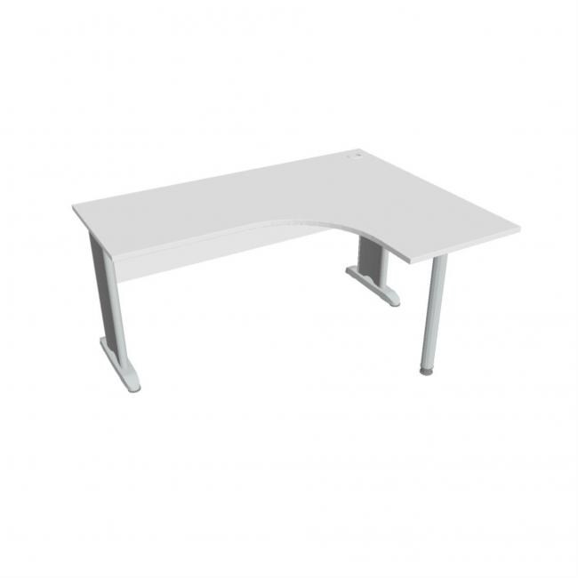 [ON161099] Schreibtisch Cross, ergonomisch, links, 160 x 75,5 x 120 cm, weiß/metall