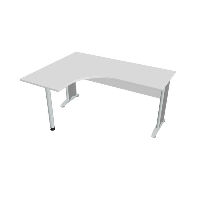 [ON161199] Schreibtisch Cross, ergonomisch, rechts, 160 x 75,5 x 120 cm, weiß/metall