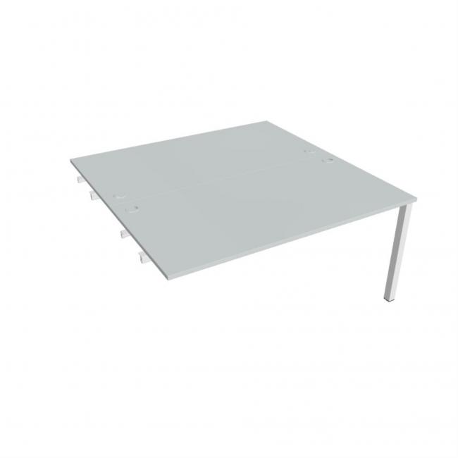 Uni-Werkbank für Längsverkettung, 160 x 75,5 x 160 cm, grau/weiß