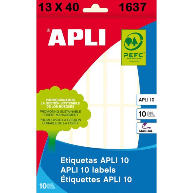 [AG001637] Universal-Etiketten 13x40mm APLI A6