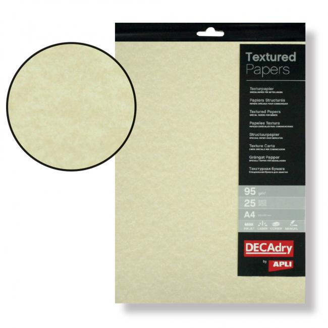 Strukturiertes Pergamentpapier Champagner, 95 g/m², 25 Blatt