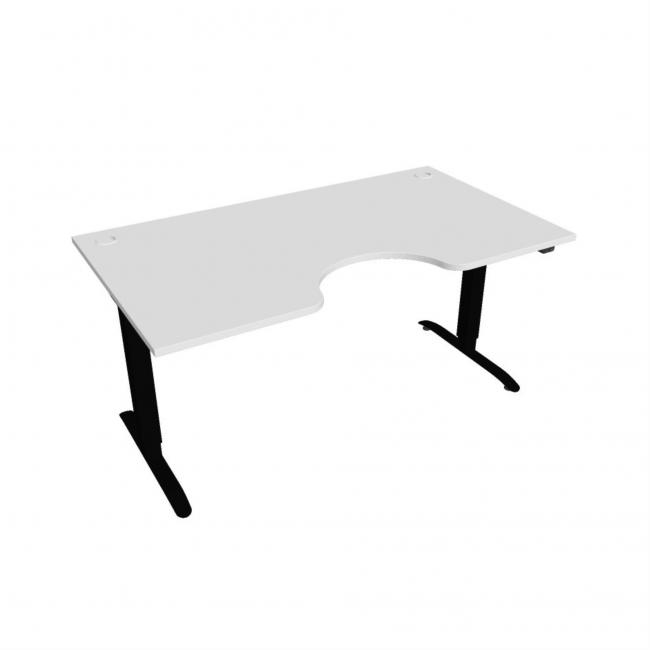 Motion Ergo Schreibtisch, ZO, 2S, 160x70,5-120,5x90 cm, weiß/schwarz