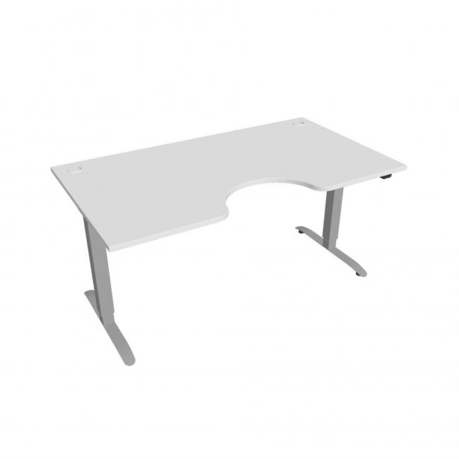 Motion Ergo Schreibtisch, ZO, 2S, 160x70,5-120,5x90 cm, weiß/grau
