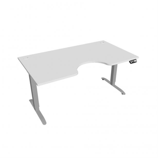 [ON163592] Motion Ergo Schreibtisch, PO, 2S, 160x70,5-120,5x90 cm, weiß/grau