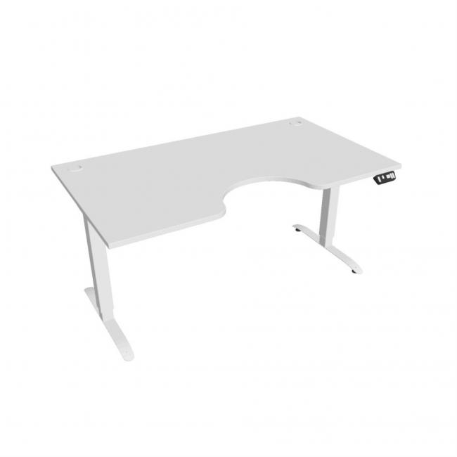 Motion Ergo Schreibtisch, PO, 2S, 160x70,5-120,5x90 cm, weiß/weiß