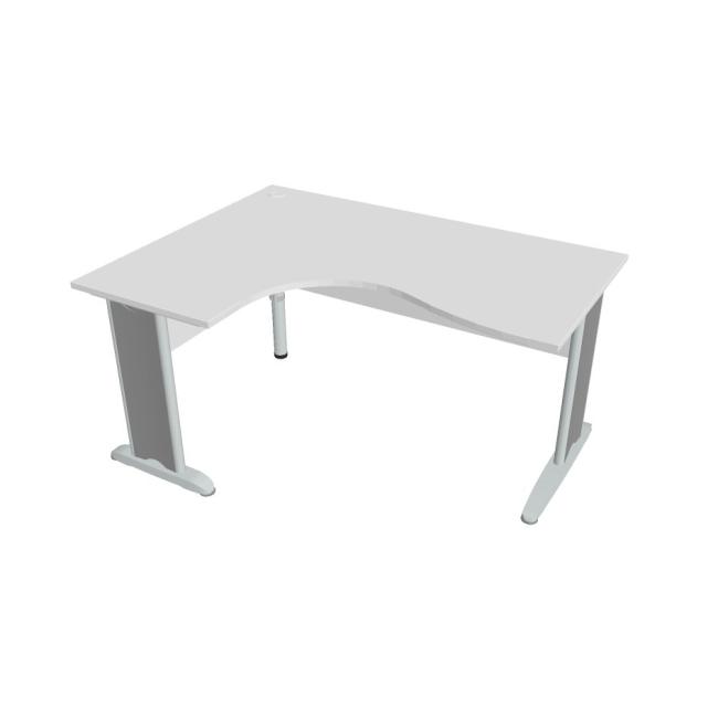 [ON165799] Schreibtisch Cross, ergonomisch, rechts, 160 x 75,5 x 120 cm, weiß/metall
