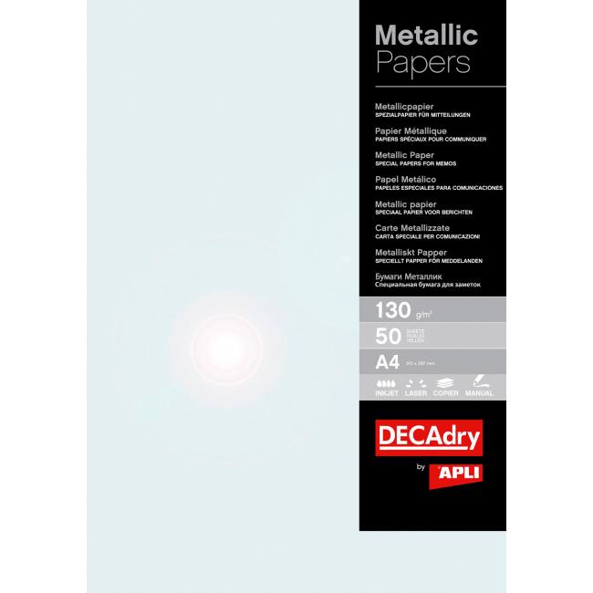 Metallic-Papier APLI A4 Perlmutt, 130 g/m², 50 Blatt