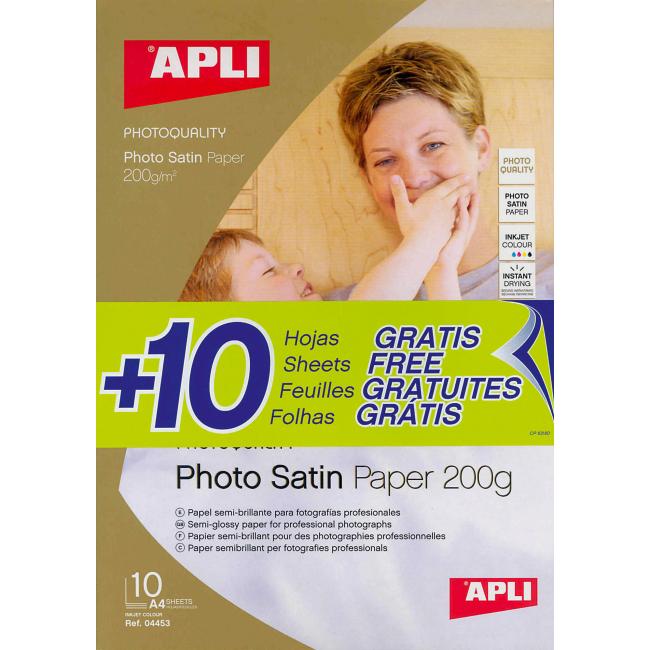 APLI A4 Satin Fotopapier, 200 g, 20 Blatt